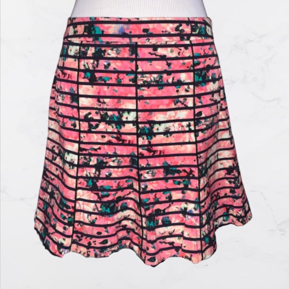 Banana Republic Woven Bella Striped Floral Skirt